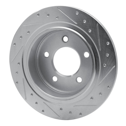 R1 Concepts R1 04-08 Chrysler Pacifica Rear Left Drilled & Slotted Silver Brake Rotor