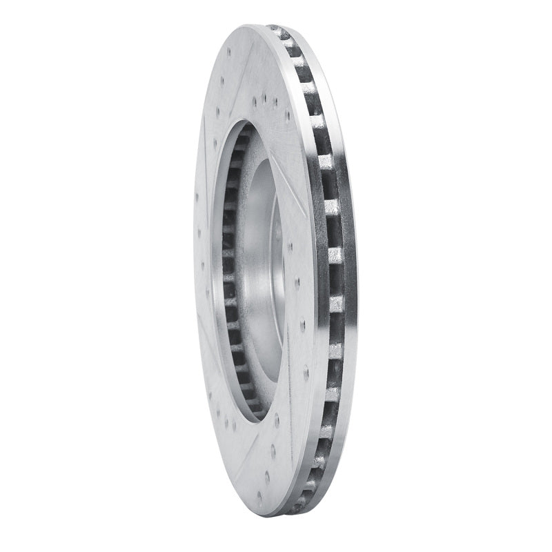 R1 Concepts R1 85-88 Toyota Cressida Front Right Drilled & Slotted Silver Brake Rotor