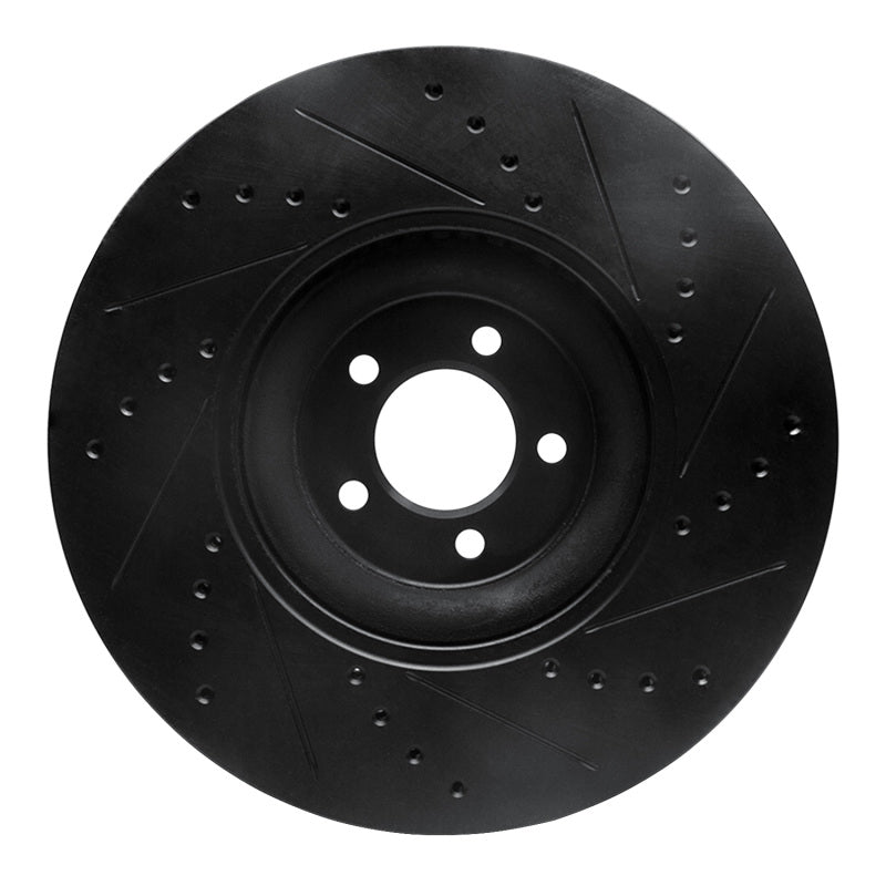 R1 Concepts R1 10-24 Jaguar XF Front Left Drilled & Slotted Black Brake Rotor