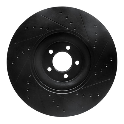 R1 Concepts R1 10-24 Jaguar XF Front Left Drilled & Slotted Black Brake Rotor
