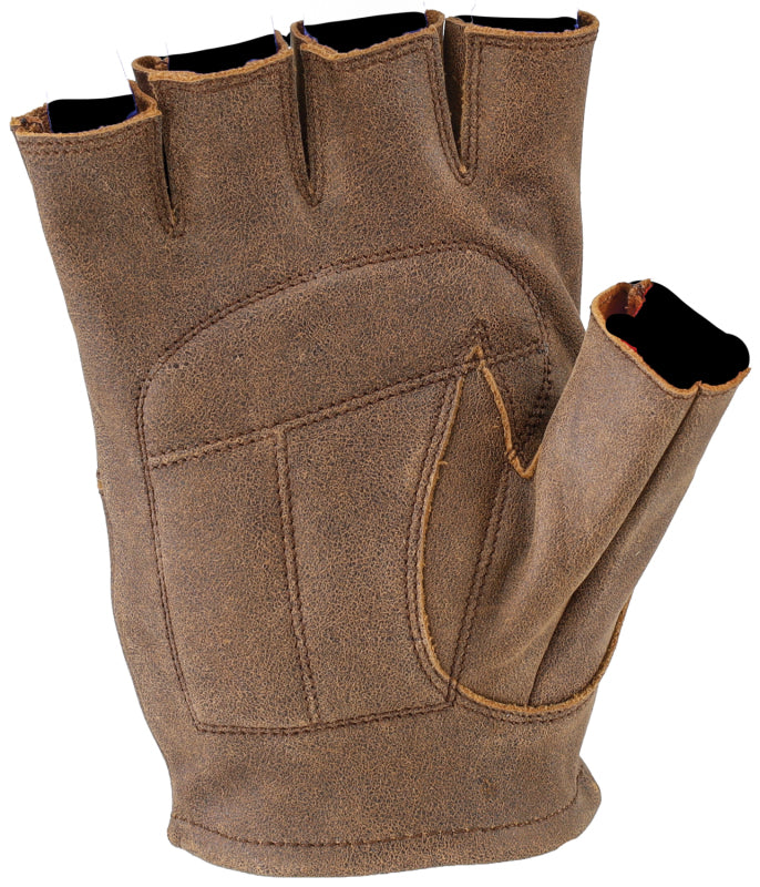 Kuryakyn Leather By River Road Buster Vintage Shorty Gloves Black - Small