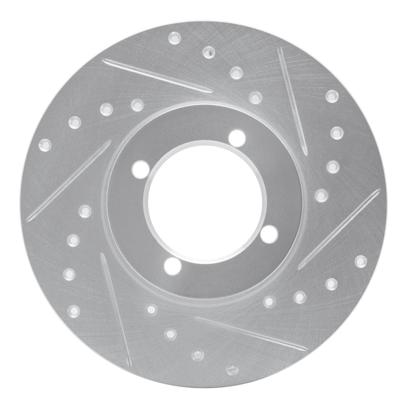 R1 Concepts R1 74-79 Lotus Elite Front Right Drilled & Slotted Silver Brake Rotor