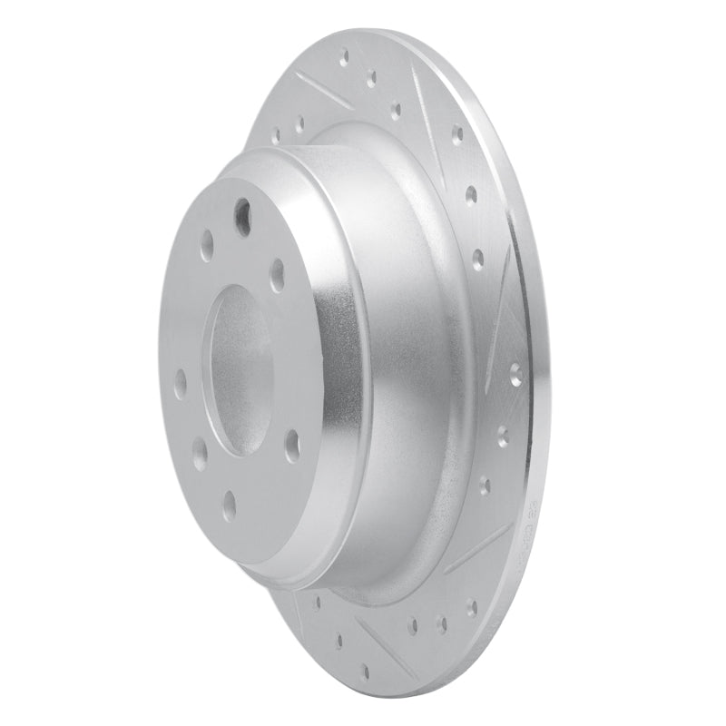 R1 Concepts R1 90-95 Jaguar XJ12 Rear Right Drilled & Slotted Silver Brake Rotor