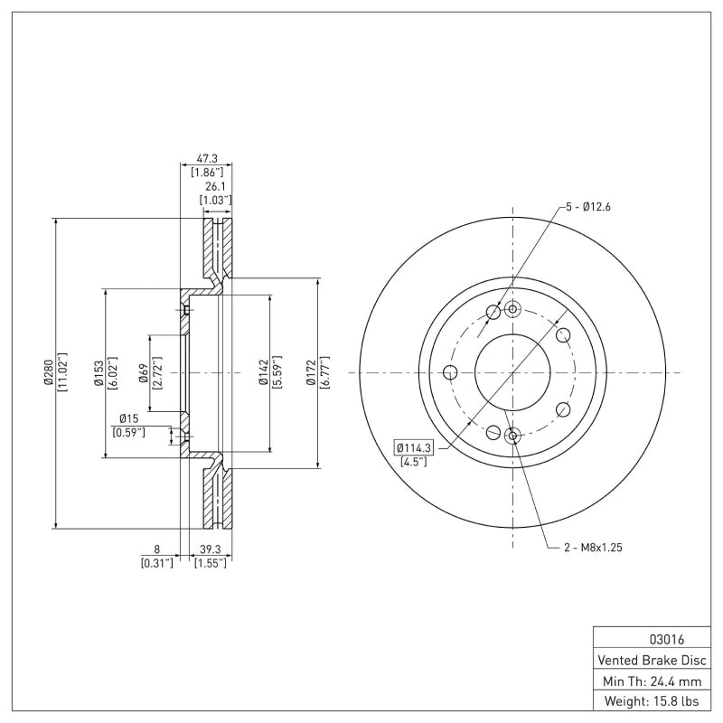 DFC 03-13 Hyundai Elantra Front Brake Rotor
