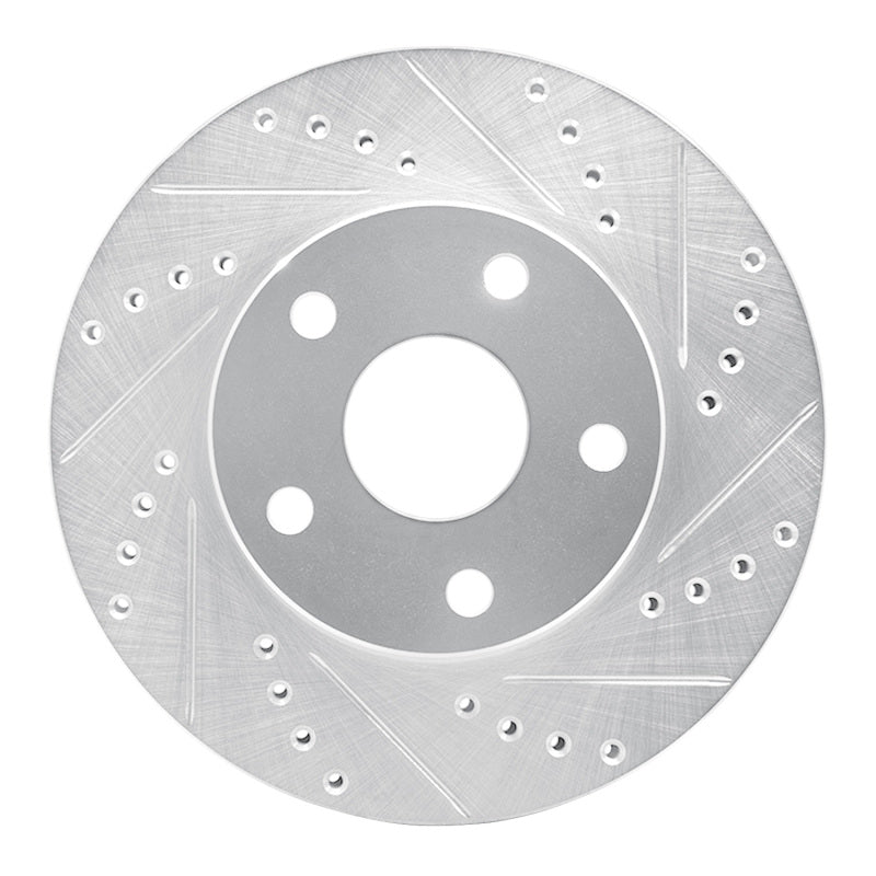 R1 Concepts R1 91-97 Toyota Previa Front Right Drilled & Slotted Silver Brake Rotor
