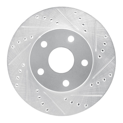 R1 Concepts R1 91-97 Toyota Previa Front Right Drilled & Slotted Silver Brake Rotor
