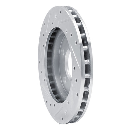 R1 Concepts R1 85-89 Dodge ARIES Front Right Drilled & Slotted Silver Brake Rotor