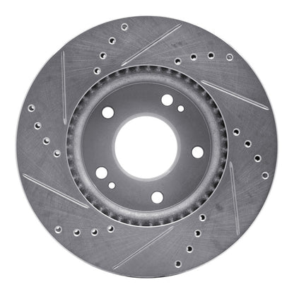 R1 Concepts R1 17-22 Hyundai Ioniq Front Right Drilled & Slotted Silver Brake Rotor