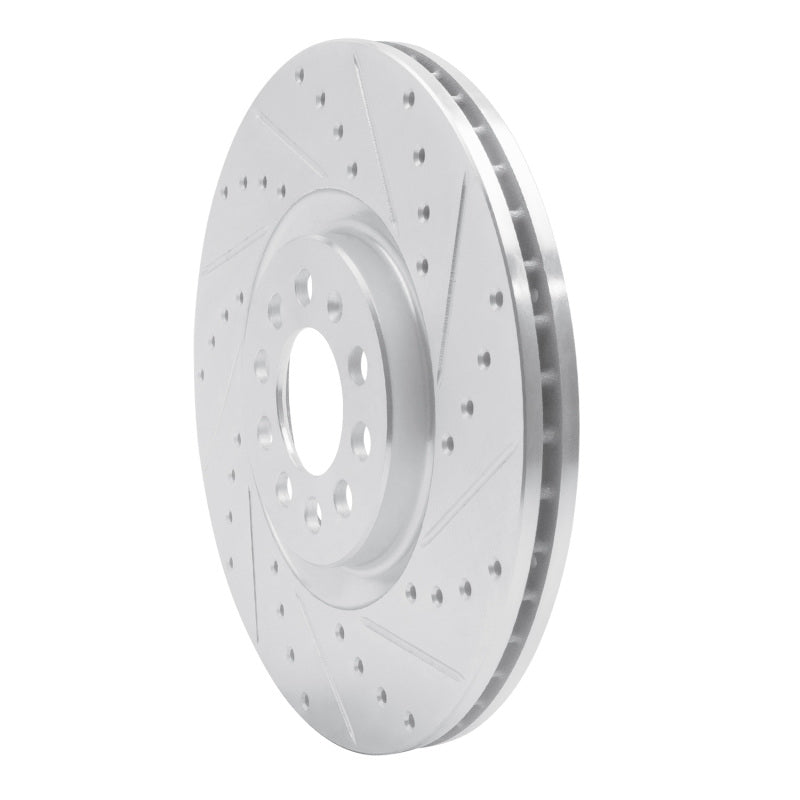 R1 Concepts R1 00-06 Audi TT Front Right Drilled & Slotted Silver Brake Rotor