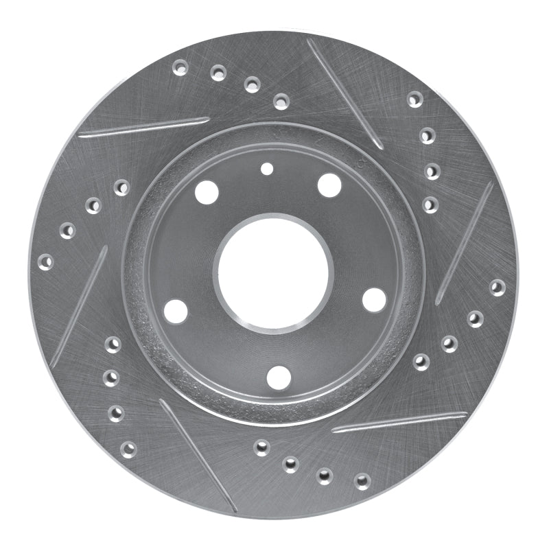 R1 Concepts R1 99-02 Daewoo Leganza Front Left Drilled & Slotted Silver Brake Rotor