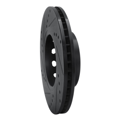 R1 Concepts R1 90-97 Audi V8 Quattro Front Right Drilled & Slotted Black Brake Rotor