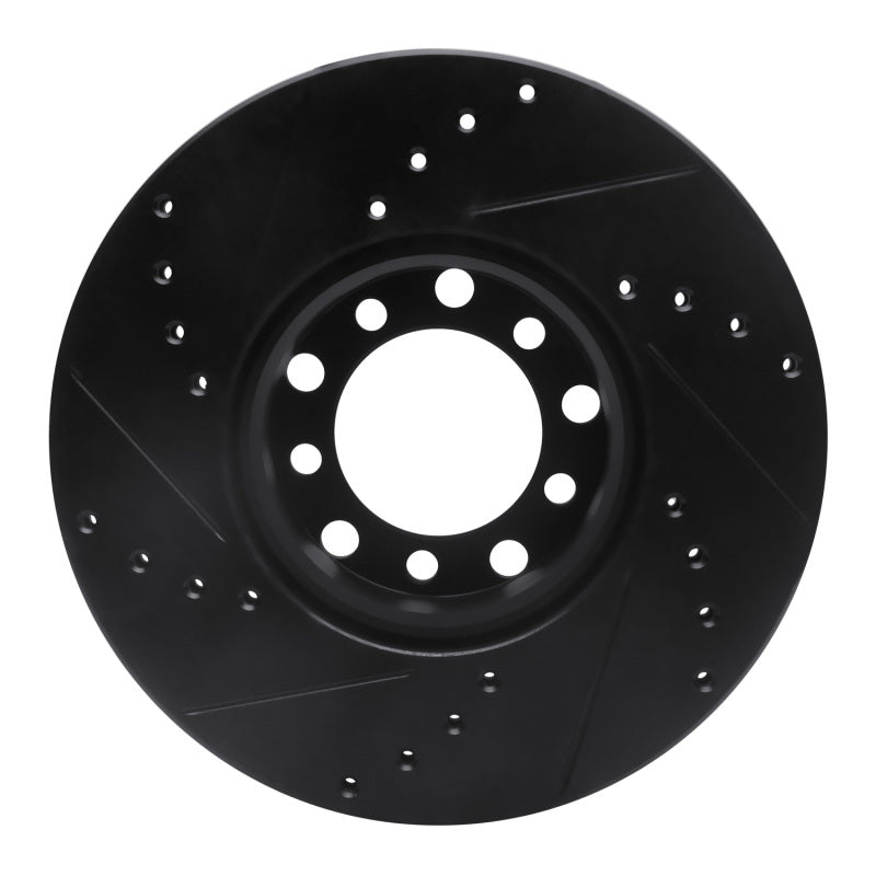 R1 Concepts R1 72-80 Mercedes-Benz 280SEL Front Right Drilled & Slotted Black Brake Rotor