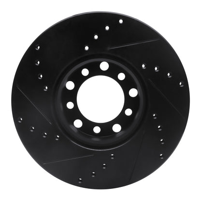 R1 Concepts R1 72-80 Mercedes-Benz 280SEL Front Right Drilled & Slotted Black Brake Rotor