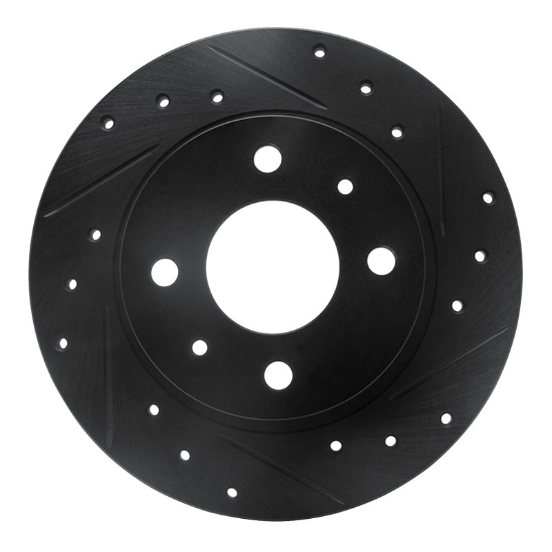 R1 Concepts R1 86-06 Nissan TSURU (Mexico) Front Right Drilled & Slotted Black Brake Rotor