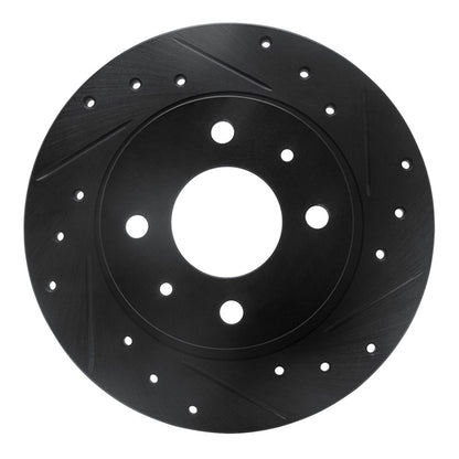 R1 Concepts R1 86-06 Nissan TSURU (Mexico) Front Right Drilled & Slotted Black Brake Rotor