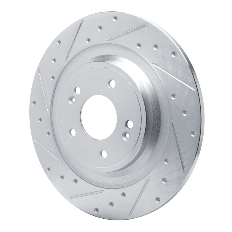 R1 Concepts R1 22-25 Hyundai Ioniq 6 Rear Left Drilled & Slotted Silver Brake Rotor