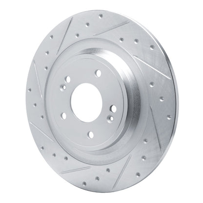 R1 Concepts R1 22-25 Hyundai Ioniq 6 Rear Left Drilled & Slotted Silver Brake Rotor