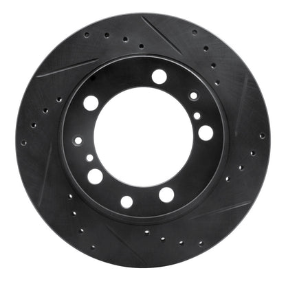 R1 Concepts R1 87-97 Porsche 944 Except Turbo Rear Right Drilled & Slotted Black Brake Rotor