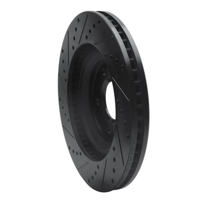 R1 Concepts R1 06-16 Buick Lucerne Front Right Drilled & Slotted Black Brake Rotor