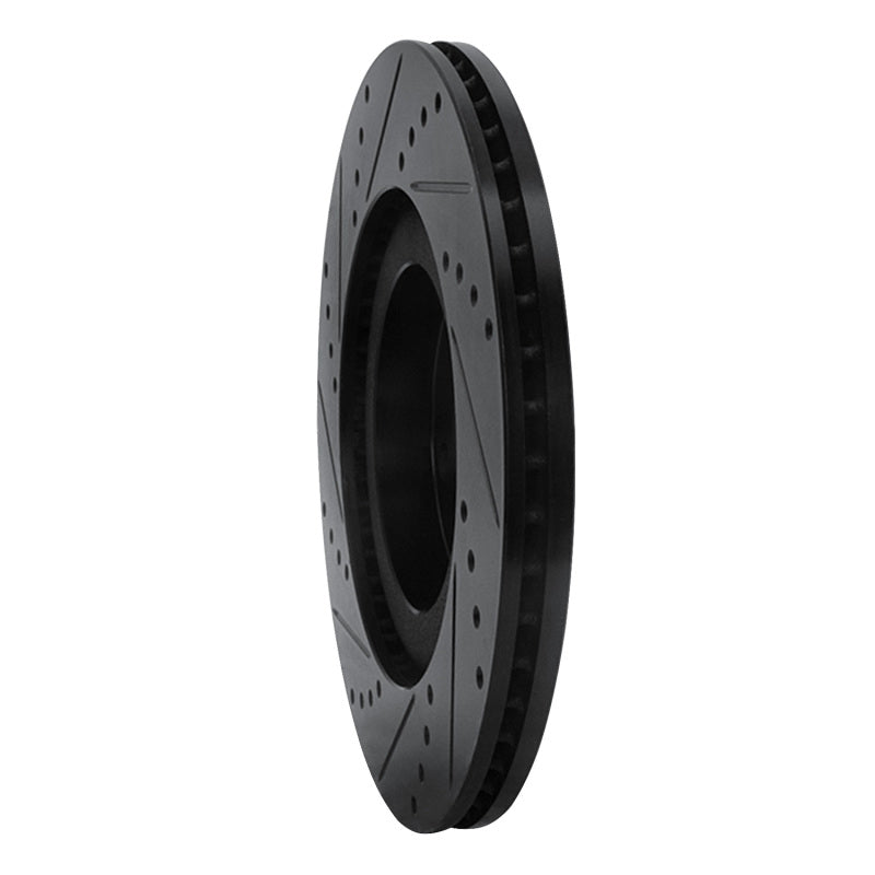R1 Concepts R1 04-11 Mazda RX-8 Front Right Drilled & Slotted Black Brake Rotor