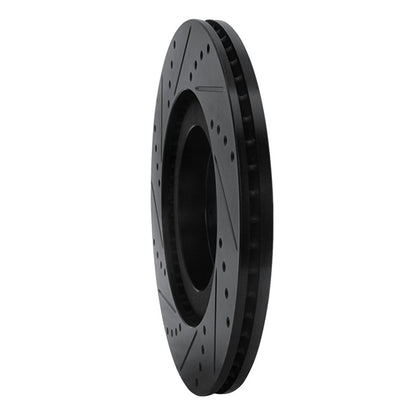R1 Concepts R1 04-11 Mazda RX-8 Front Right Drilled & Slotted Black Brake Rotor