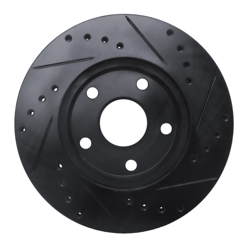 R1 Concepts R1 92-95 Toyota MR2 Front Left Drilled & Slotted Black Brake Rotor