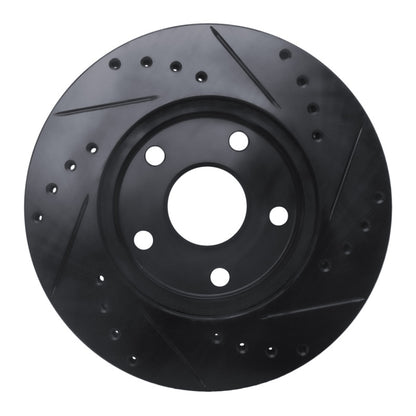 R1 Concepts R1 92-95 Toyota MR2 Front Left Drilled & Slotted Black Brake Rotor