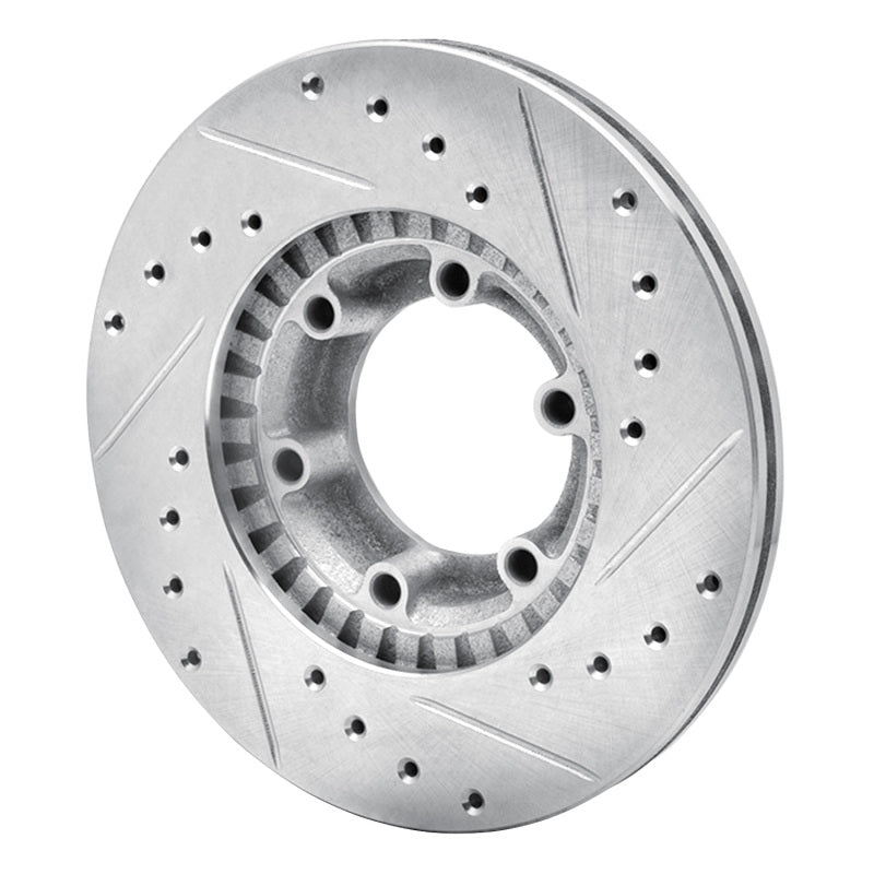 R1 Concepts R1 81-87 Dodge Ram 50 Front Left Drilled & Slotted Silver Brake Rotor