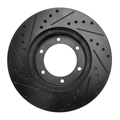 R1 Concepts R1 91-98 Toyota 4Runner Front Right Drilled & Slotted Black Brake Rotor