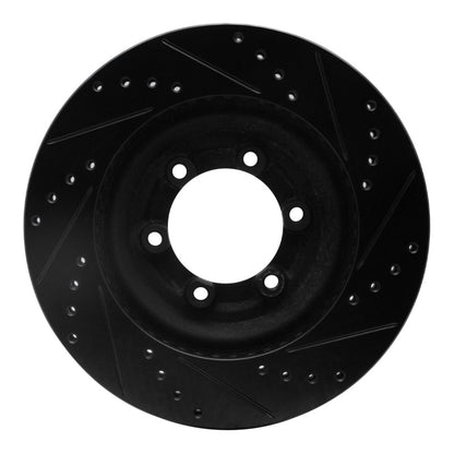R1 Concepts R1 12-18 Chevrolet Colorado Front Left Drilled & Slotted Black Brake Rotor
