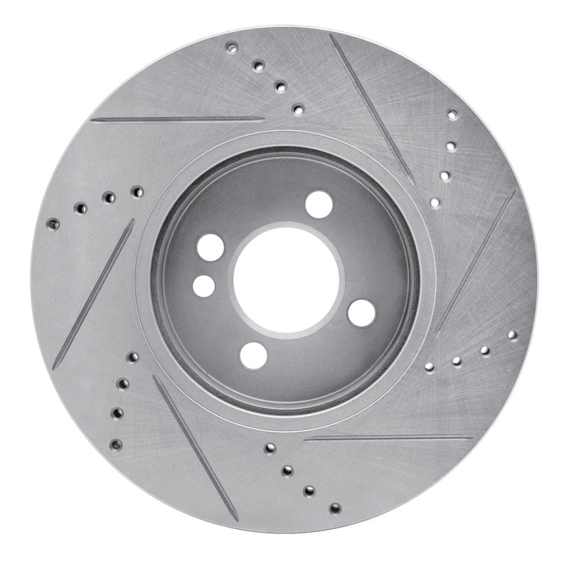 R1 Concepts R1 07-15 Mini Cooper (Excl Clubman) Front Left Drilled & Slotted Silver Brake Rotor