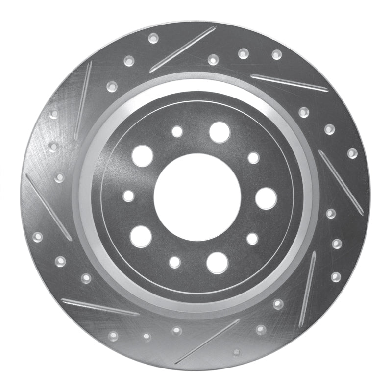 R1 Concepts R1 99-00 Volvo V70 Rear Left Drilled & Slotted Silver Brake Rotor