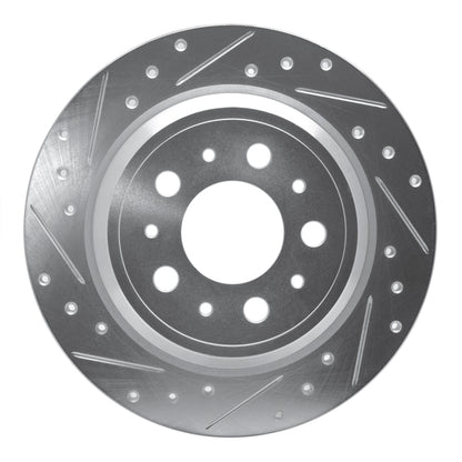 R1 Concepts R1 99-00 Volvo V70 Rear Left Drilled & Slotted Silver Brake Rotor