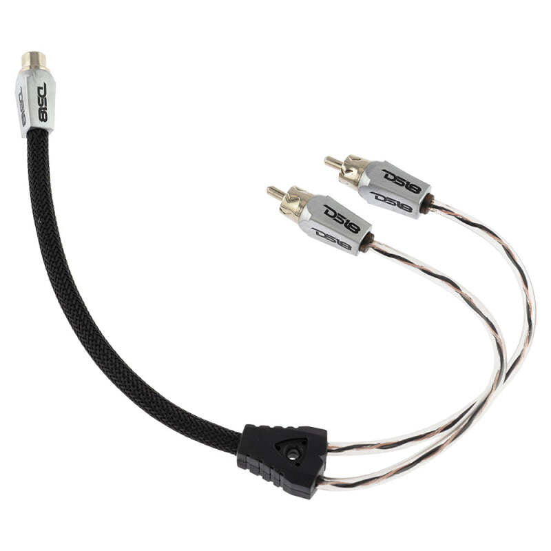 DS18 Level 3 RCA Wire Y Connector 1 Female to 2 Male Black + Red Kit