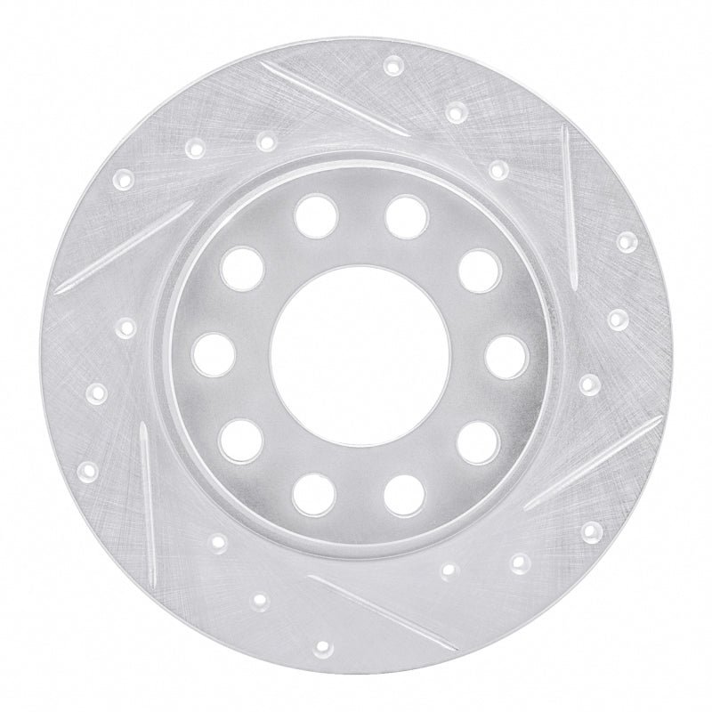 R1 Concepts R1 00-08 Audi A4 (USA/Canada) Rear Right Drilled & Slotted Silver Brake Rotor