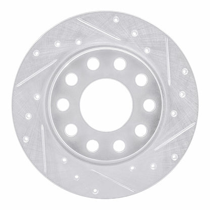 R1 Concepts R1 00-08 Audi A4 (USA/Canada) Rear Right Drilled & Slotted Silver Brake Rotor
