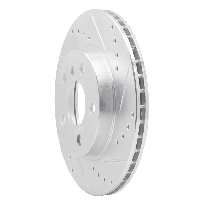 R1 Concepts R1 14-21 BMW i3 Front Right Drilled & Slotted Silver Brake Rotor