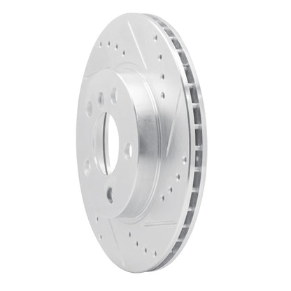 R1 Concepts R1 14-21 BMW i3 Front Right Drilled & Slotted Silver Brake Rotor