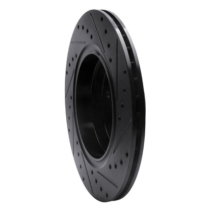 R1 Concepts R1 95-03 BMW Z8 Rear Left Drilled & Slotted Black Brake Rotor