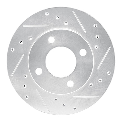 R1 Concepts R1 92-00 Dodge COLT Front Right Drilled & Slotted Silver Brake Rotor