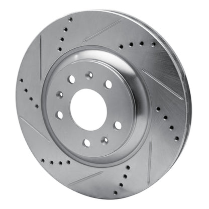 R1 Concepts R1 04-08 Cadillac CTS Front Left Drilled & Slotted Silver Brake Rotor