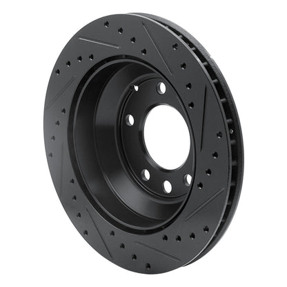 R1 Concepts R1 03-18 Audi Q7 Rear Left Drilled & Slotted Black Brake Rotor