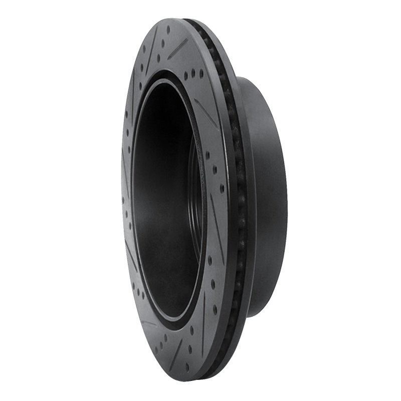 R1 Concepts R1 03-03 Dodge Durango Rear Right Drilled & Slotted Black Brake Rotor