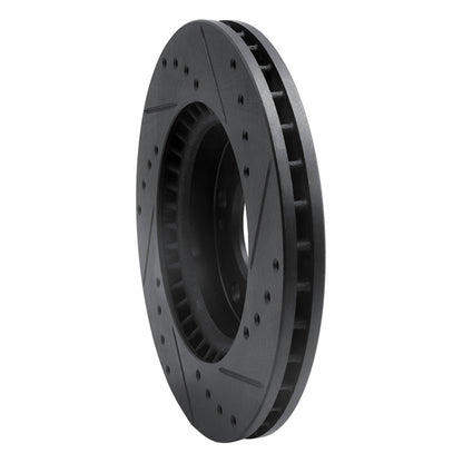 R1 Concepts R1 07-10 Hyundai Elantra Front Left Drilled & Slotted Black Brake Rotor