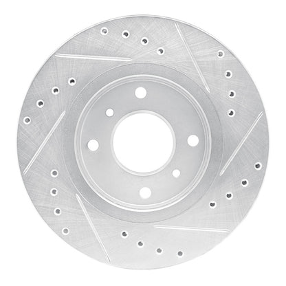 R1 Concepts R1 90-92 Infiniti M30 Front Left Drilled & Slotted Silver Brake Rotor