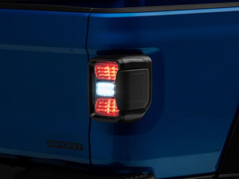 Raxiom 20-23 Jeep Gladiator JT Axial Series LED Tail Lights- Black Housing (Smoked Lens)