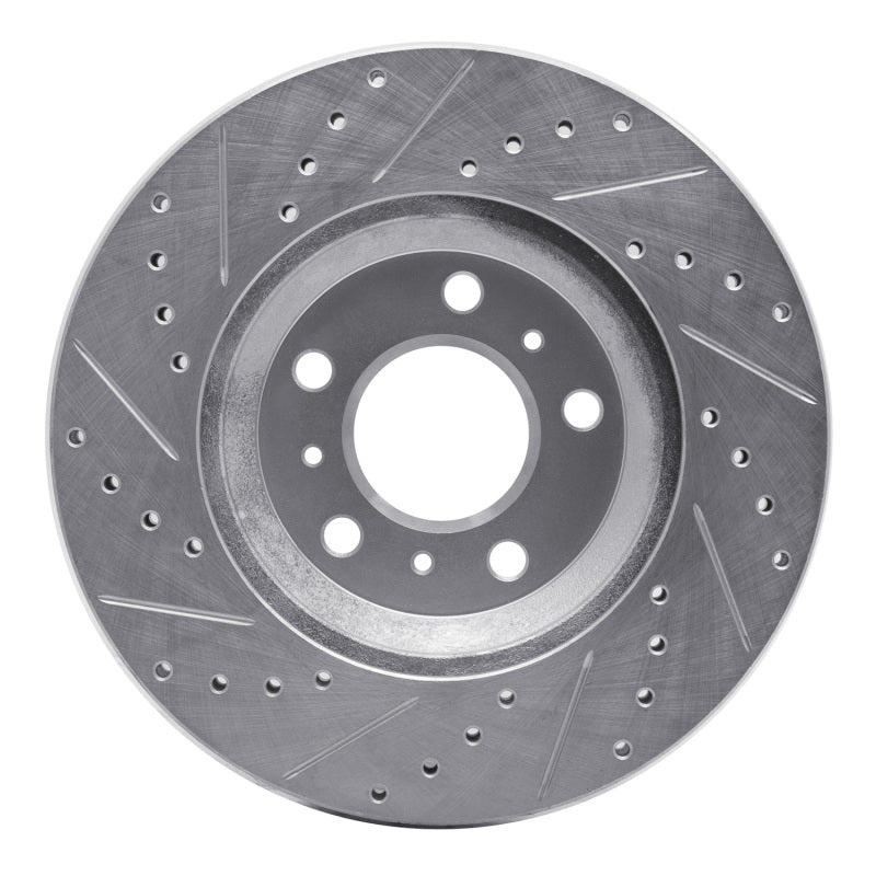 R1 Concepts R1 06-16 Buick Lucerne Front Right Drilled & Slotted Silver Brake Rotor