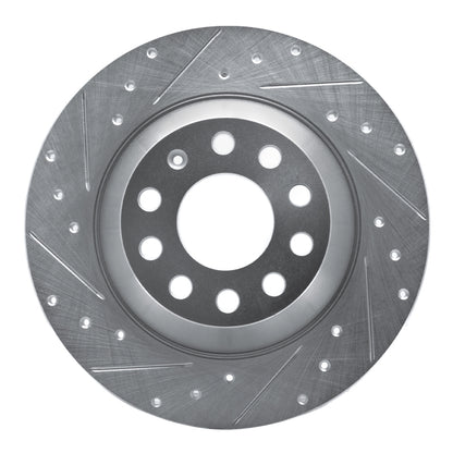 R1 Concepts R1 05-11 Audi A6 Quattro Rear Left Drilled & Slotted Silver Brake Rotor