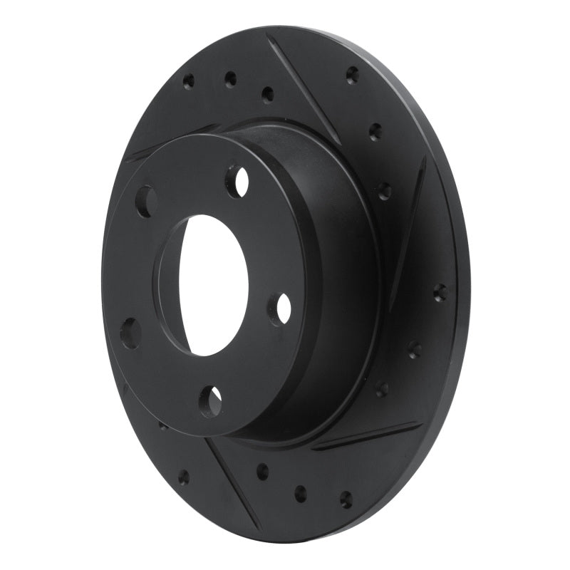 R1 Concepts R1 99-02 Audi A6 Quattro Rear Right Drilled & Slotted Black Brake Rotor