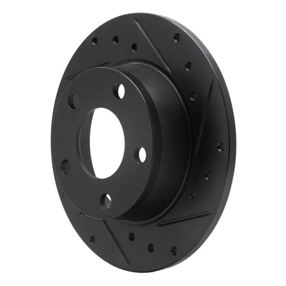 R1 Concepts R1 99-02 Audi A6 Quattro Rear Right Drilled & Slotted Black Brake Rotor